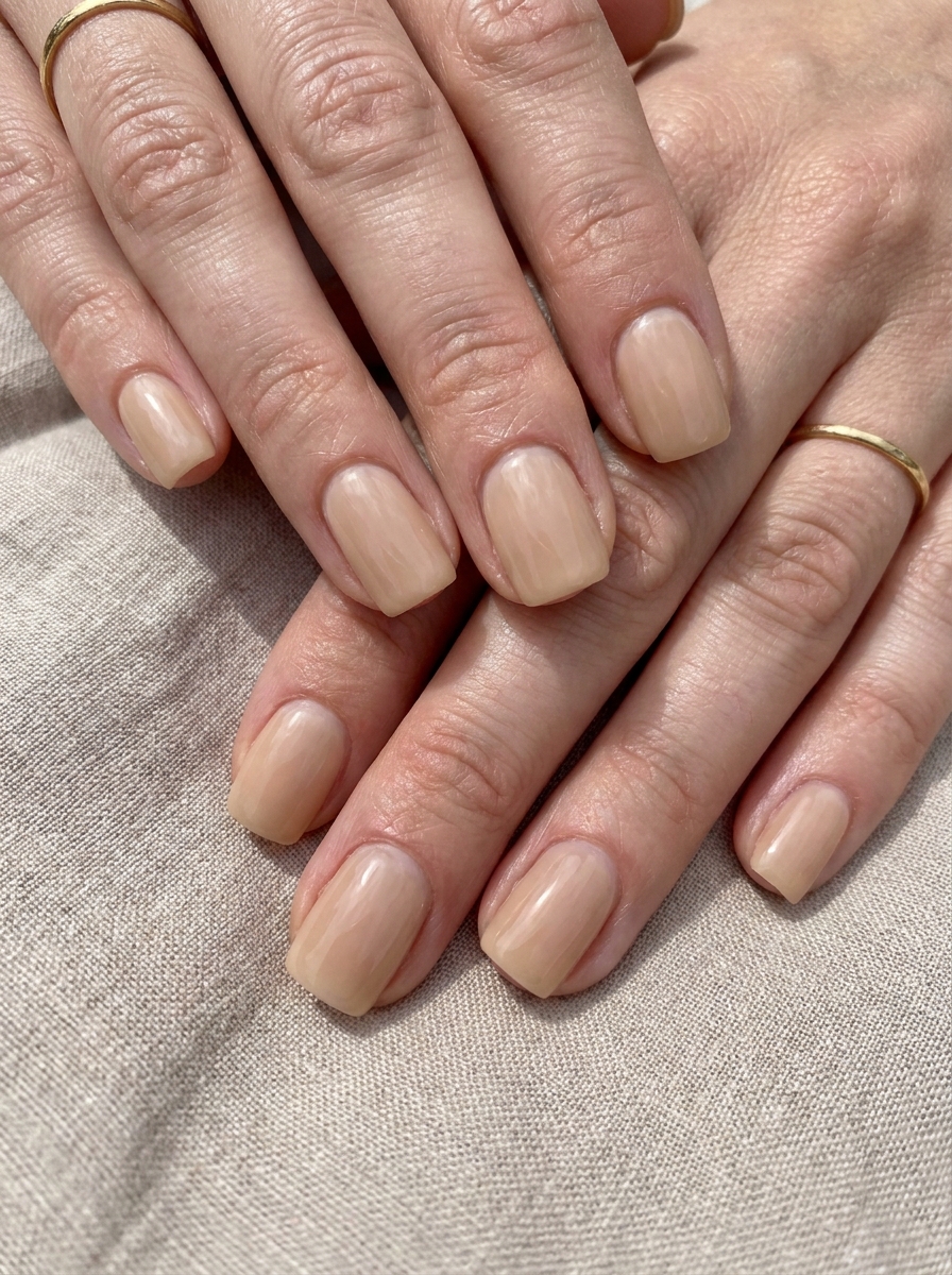 Soft Nude Square Summer Nails